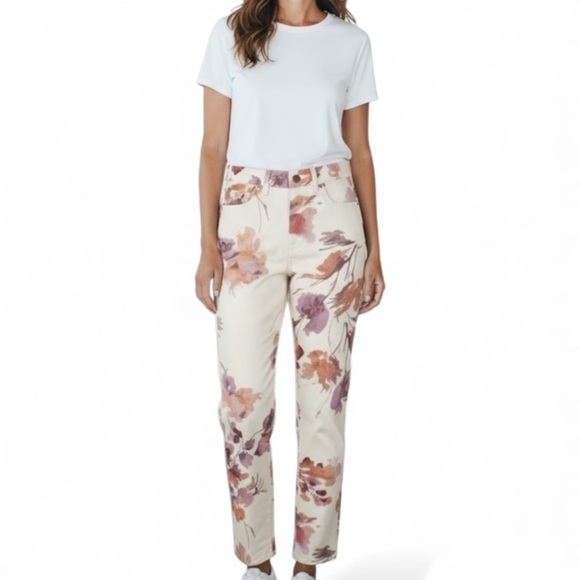 Ag Adriano Goldschmied Denim - AG ADRIANO GOLDSCHMIED Womens Alexxis High Rise Floral Print Jeans Size 25R